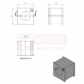 KT 12 CR (S)VOC gy průchodková vložka, malá, šedá RAL7035, dx21mm, šx21mm, vx19mm, instal.v x2mm, pro kulatý kabel, pr.kabelu 1x 12-13mm, IP68 (41212.600)