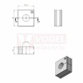 KT 18 CR gy průchodková vložka, velká, šedá RAL7035, dx41,5mm, šx42mm, vx19mm, montážní výška 2mm, pro kulatý kabel, pr.kabelu 1x 18-19mm, IP68 (ISO 14644-1) (41218.601)