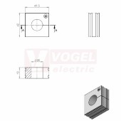 KT 20 ČR (S)VOC gy průchodková vložka, velká, šedá RAL7035, dx41,5mm, šx42mm, vx19mm, montážní výška 2mm, pro kulatý kabel, pr.kabelu 1x 20-21mm, IP68 (41220.600)