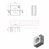 KT 22 CR gy průchodková vložka, velká, šedá RAL7035, dx41,5mm, šx42mm, vx19mm, montážní výška 2mm, pro kulatý kabel, pr.kabelu 1x 22-23mm, IP68 (ISO 14644-1) (41222.601)
