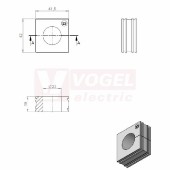 KT 23 CR gy průchodková vložka, velká, šedá RAL7035, dx41,5mm, šx42mm, vx19mm, montážní výška 2mm, pro kulatý kabel, pr.kabelu 1x 23-24mm, IP68 (ISO 14644-1) (41223.601)