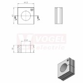 KT 24 CR gy průchodková vložka, velká, šedá RAL7035, dx41,5mm, šx42mm, vx19mm, montážní výška 2mm, pro kulatý kabel, pr.kabelu 1x 24-25mm, IP68 (ISO 14644-1) (41224.601)