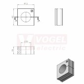KT 25 CR (S)VOC gy průchodková vložka, velká, šedá RAL7035, dx41,5mm, šx42mm, vx19mm, montážní výška 2mm, pro kulatý kabel, pr.kabelu 1x 25-26mm, IP68 (41225.600)