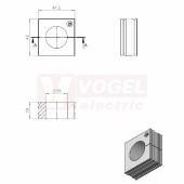 KT 25 CR gy průchodková vložka, velká, šedá RAL7035, dx41,5mm, šx42mm, vx19mm, montážní výška 2mm, pro kulatý kabel, pr.kabelu 1x 25-26mm, IP68 (ISO 14644-1) (41225.601)