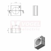 KT 29 CR gy průchodková vložka, velká, šedá RAL7035, dx41,5mm, šx42mm, vx19mm, montážní výška 2mm, pro kulatý kabel, pr.kabelu 1x 29-30mm, IP68 (ISO 14644-1) (41229.601)