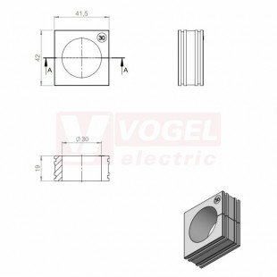 KT 30 CR (S)VOC gy průchodková vložka, velká, šedá RAL7035, dx41,5mm, šx42mm, vx19mm, montážní výška 2mm, pro kulatý kabel, pr.kabelu 1x 30-31mm, IP68 (41230.600)