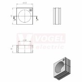 KT 32 CR (S)VOC gy průchodková vložka, velká, šedá RAL7035, dx41,5mm, šx42mm, vx19mm, montážní výška 2mm, pro kulatý kabel, pr.kabelu 1x 32-33mm, IP68 (41232.600)