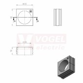 KT 33 CR gy průchodková vložka, velká, šedá RAL7035, dx41,5mm, šx42mm, vx19mm, montážní výška 2mm, pro kulatý kabel, pr.kabelu 1x 33-34mm, IP68(ISO 14644-1) (41233.601)