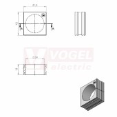 KT 34 CR gy průchodková vložka, velká, šedá RAL7035, dx41,5mm, šx42mm, vx19mm, montážní výška 2mm, pro kulatý kabel, pr.kabelu 1x 34-35mm, IP68 (ISO 14644-1) (41234.601)