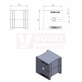 KTMBS 4-7 průchodková vložka, malá, šedá RAL7035, délka 21mm, šířka 21mm, výška 19mm, instalační výška 2mm, pro kulatý kabel, pr.kabelů 1x 4-7mm, IP54 (41380)