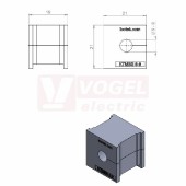 KTMBS 6-9 průchodková vložka, malá, šedá RAL7035, délka 21mm, šířka 21mm, výška 19mm, instalační výška 2mm, pro kulatý kabel, pr.kabelů 1x 6-9mm, IP54 (41381)