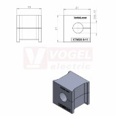 KTMBS 8-11 průchodková vložka, malá, šedá RAL7035, délka 21mm, šířka 21mm, výška 19mm, instalační výška 2mm, pro kulatý kabel, pr.kabelů 1x 8-11mm, IP54 (41382)