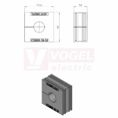 KTMBS 16-19 průchodková vložka, velká, šedá RAL7035, délka 41,5mm, šířka 42mm, výška 19mm, instalační výška 2mm, pro kulatý kabel, pr.kabelů 1x 16-19mm, IP54 (41386)