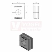 KTMBS 18-21 průchodková vložka, velká, šedá RAL7035, délka 41,5mm, šířka 42mm, výška 19mm, instalační výška 2mm, pro kulatý kabel, pr.kabelů 1x 18-21mm, IP54 (41387)