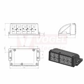 KEL-FG-ER A10 průchodkový rámeček černý, IP65, vel.výřezu 112x36mm, d147x š80x v57,5mm, šroub měkká ocel, galvanicky pozinková, 10x KT malá vložka (42340)