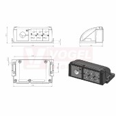 KEL-FG-ER A7 průchodkový rámeček černý, IP65, vel.výřezu 112x36mm, d147x š80x v57,5mm, šroub měkká ocel, galvanicky pozinkovaná, 6xKT malá vložka + 1KT velká vložka (42341)