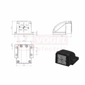 KEL-FG-ER B4 průchodkový rámeček černý IP65, šroub měkká ocel, galvanicky pozinkovaná, d79,8x š80x v57,5mm, 4x KT malá vložka (42344)