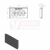 KEL-DP 10|12 A membránová průchodka, šedá RAL7035, vel.výřezu 65x36mm, pro tloušťku plechu 1,5-2,5mm, rozměr 75x44x12mm, pro pr.kabelů 4x 1-6,5mm, 4x 1-8,3mm, 4x 1-12,6mm (43467)