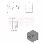 KT  7 CR (S)VOC gy průchodková vložka, malá, šedá RAL7035, dx21mm, šx21mm, vx19mm, instal.v x2mm, pro kulatý kabel, pr.kabelu 1x 7-8mm, IP68 (41207.600)