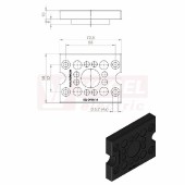 KEL-DPZ-B 13 CR (S)VOC gy membránová průchodka, šedá RAL7035, délka 72,8mm, šířka 58mm, výška 10mm, instalační výška 10mm, velikost výřezu 46x46mm, pr.otvorů pro šrouby 5,7mm, pr.kabelů 8x 3,2-6,5mm, 4x 5-10,2mm, 1x 16-22mm  (43794.600)