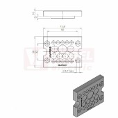 KEL-DPZ-B 17 CR (S)VOC gy membránová průchodka, šedá RAL7035, délka 72,8mm, šířka 58mm, výška 10mm, instalační výška 10mm, velikost výřezu 46x46mm, pr.otvorů pro šrouby 5,7mm, pr.kabelů 10x 3,2-6,5mm, 4x 5-10,2mm, 2x 7,5-12mm, 1x 9-16,2mm (43796.600)