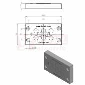 KEL-DPZ 10/8 gy membránová průchodka, šedá RAL7035, délka 98,3mm, šířka 58mm, výška 14mm, vel.výřezu 65x36mm, pr.otvorů pro šrouby 5,8mm, pr.kabelů 8x 7,5-12mm (43800)