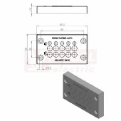 KEL-DPZ 10/15 gy membránová průchodka, šedá RAL7035, délka 98,3mm, šířka 58mm, výška 14mm, vel.výřezu 65x36mm, pr.otvorů pro šrouby 5,8mm, pr.kabelů 5x 3,2-6,5mm, 10x 5-10,2mm (43802)