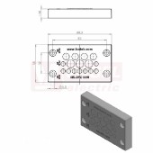 KEL-DPZ 10/16 gy membránová průchodka, šedá RAL7035, délka 98,3mm, šířka 58mm, výška 14mm, vel.výřezu 65x36mm, pr.otvorů pro šrouby 5,8mm, pr.kabelů 9x 3,2-6,5mm, 4x 5-10,2mm, 3x 7,5-12mm (43803)