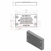 KEL-DPZ 10/26 gy membránová průchodka, šedá RAL7035, délka 98,3mm, šířka 58mm, výška 14mm, vel.výřezu 65x36mm, pr.otvorů pro šrouby 5,8mm, pr.kabelů 26x 3,2-6,5mm (43804)