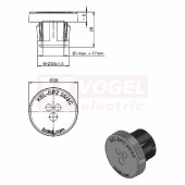 KEL-DPZ-CLICK 25/3 nacvakávací membránová průchodka, šedá RAL7035, závit M25x1,5, vel.kul.výřezu 25,3mm, délka závitu 20mm, pro pr.kabelu 2x 3,2-5,2mm, 1x 3,2-6,5mm  (44050)