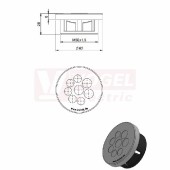 KEL-DPZ-CLICK 50/8 nacvakávací membránová průchodka, šedá RAL7035, vnější pr.62mm, vel.kulat.výřezu 50,4mm, závit M50x1,5, délka závitu 20mm, pro pr.kabelů 5x 5-10,2mm, 3x 7,2-12,5mm (44056)