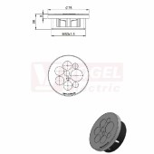 KEL-DPZ-CLICK 63/9 nacvakávací membránová průchodka, šedá RAL7035, vnější pr.75mm, vel.kulat.výřezu 63,4mm, závit M63x1,5, délka závitu 20mm, pro pr.kabelů 1x 3,2-6,5mm, 3x5-10,2mm, 4x 9-16,2mm, 1x 16-22,2mm(44061)