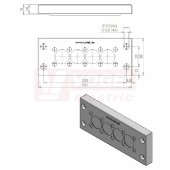 KEL-DPZ 24/14 CR gy gy membránová průchodka, šedá RAL7035, dx147mm, šx58mm, vx14mm, montážní výška 14mm, vel.výřezu 112x36mm, 4 šrouby, pr.otvorů pro šrouby 5,9mm, rozsah upínání 10x3,2-6,5mm, 4x 16-22mm (ISO 14644-1) (43700.601)