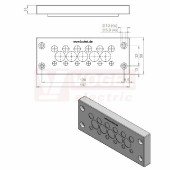 KEL-DPZ 24/17 ČR (S)VOC gy membránová průchodka, šedá RAL7035, dx147mm, šx58mm, vx14mm, montážní výška 14mm, vel.výřezu 112x36mm, 4 šrouby, pr.otvorů pro šrouby 5,9mm, rozsah upínání 6x3,2-6,5mm, 6x5-10,2mm, 5x9-16,2mm (43705.600)