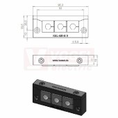 KEL-ER-E3 CR (S)VOC průchodkový rámeček černý, 3x malá vložka, šroub pozin.ocel, IP66 (vložky se objednávají samostatně) (ISO 14644-8; ISO 16000-6, -9, -11, -25, VDI 2083 list 17) (48258.600)