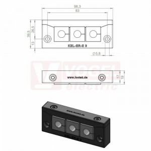 KEL-ER-E3 CR (S)VOC průchodkový rámeček černý, 3x malá vložka, šroub pozin.ocel, IP66 (vložky se objednávají samostatně) (ISO 14644-8; ISO 16000-6, -9, -11, -25, VDI 2083 list 17) (48258.600)