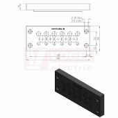 KEL-DPZ 24/17 CR (S)VOC bk membránová průchodka, černá RAL9001, délka 147mm, šířka 58mm, výška 14mm, velikost výřezu 112x36mm, pr.otvorů pro šrouby 5,9mm, pr.kabelů 6x 3,2-6,5mm, 6x 5-10,2mm, 5x 9-16,2mm (50705.600)