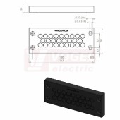 KEL-DPZ 24/26 CR (S)VOC bk membránová průchodka, černá RAL9001, délka 147mm, šířka 58mm, výška 14mm, velikost výřezu 112x36mm, pr.otvorů pro šrouby 5,9mm, pr.kabelů 26x 5-10,2mm (50711.600)