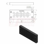 KEL-DPZ 24/15 CR (S)VOC bk membránová průchodka, černá RAL9001, délka 147mm, šířka 58mm, výška 14mm, velikost výřezu 112x36mm, pr.otvorů pro šrouby 5,9mm, pr.kabelů 15x 7,2-12mm (50720.600)