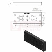 KEL-DPZ 24/16 CR (S)VOC bk membránová průchodka, černá RAL9001, délka 147mm, šířka 58mm, výška 14mm, velikost výřezu 112x36mm, pr.otvorů pro šrouby 5,9mm, pr.kabelů 8x 3,2-6,5mm, 4x 5-9,7mm, 2x 9-16,2mm, 2x 16-22mm (50725.600)