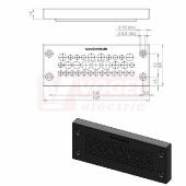 KEL-DPZ 24/32 CR (S)VOC bk membránová průchodka, černá RAL9001, délka 147mm, šířka 58mm, výška 14mm, velikost výřezu 112x36mm, pr.otvorů pro šrouby 5,9mm, pr.kabelů 21x 3,2-6,5mm, 8x 5-10,2mm, 3x 7,5-12mm (50730.600)