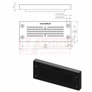 KEL-DPZ 24/121 CR (S)VOC bk membránová průchodka, černá RAL9001, délka 147mm, šířka 58mm, výška 14mm, pr.otvorů pro šrouby 5,9mm, pr.kabelů 119x 1,5-2,6mm, 2x 2,5-5mm (50735.600)