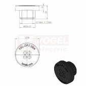 KEL-DPZ 25/4 CR (S)VOC bk membránová průchodka, kulatá, černá RAL9001, výška 22mm, vnější průměr 39mm, instalační výška 8mm, vel.kulatého výřezu 25,3mm, závit M25x1,5mm, délka závitu 14mm, pr.kabelu 4x 3,2-5,2mm (50737.600)