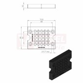 KEL-DPZ-B 25 CR (S)VOC bk membránová průchodka, černá RAL9001, délka 72,8mm, šířka 58mm, výška 10mm, vel.výřezu 46x46mm, pr.otvorů pro šrouby 5,7mm, pr.kabelů 25x 3,2-6,5mm (50798.600)