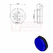 KEL-DPZ-HD 50/10 CR (S)VOC membránová průchodka, kulatá, modrá RAL5005, výška 22mm, vnější pr.62mm, drsnost povrchu (ISO 4287) R= 0,421ɥm, inst.v. 8mm, výřez 50,4mm, závit M50x1,5mm, dl.závitu 14mm, pr.kab. 7x3,2-6,5mm, 2x5-10,2mm, 1x16-22,2mm (70356.600)
