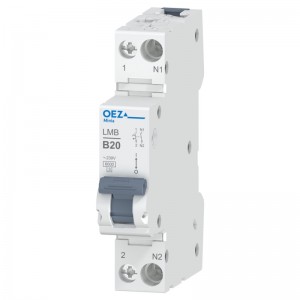 Jistič 1P+N  20A B LMB-20B-1N  Ue AC 230 V/DC 72V, 6kA (46550)