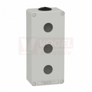 XAPD3203 Skříň kovová, barva šedá, M25, 3 otvory 22mm, 80x175mm, hl.49mm, UL CSA