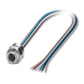 SACC-DSI-M 8FS-6CON-M12/0,5 ,Přístrojový konektor zezadu stěny, 6-pólový, Zásuvka, přímo, M8, Montáž zezadu stěny, M12 x 1, Jednotlivá lanka, délka kabelu: 0,5 m, 0,14 mm², PVC lanko (1453465)
