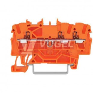 2202-1302 svorka průchozí, PUSH-IN 2,5mm2, oranžová, 1/2, š=5,2mm (WAGO TOPJOB S)