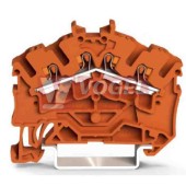 2202-6402 svorka průchozí sešikmená, PUSH-IN 2,5mm2, oranžová, 2/2, š=5,2mm (WAGO TOPJOB S)